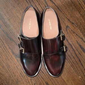 Black Women's Deep Burgundy Loafers